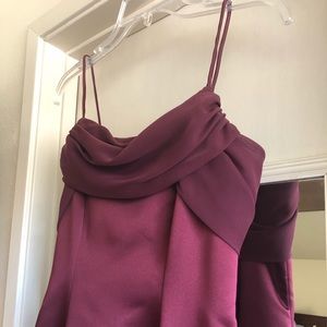 Maroon Full Length Prom Dress